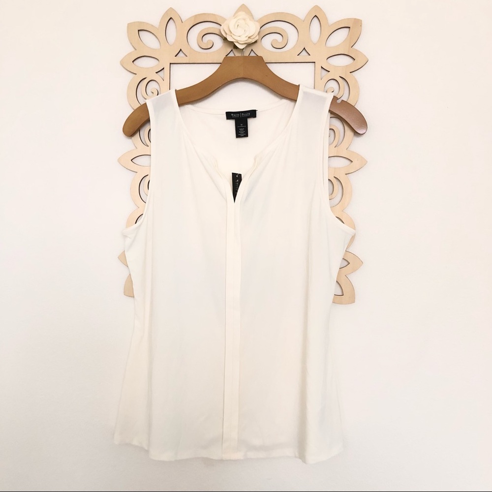 White House Black Market Ivory Sleeveless Blouse